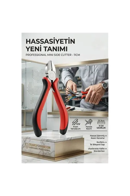 Profesyonel Krom Vanadyum Mini Yan Keski | 11cm Hassas Kesim Gücü 426977