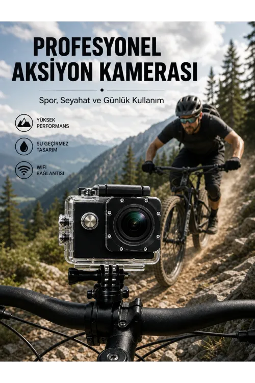 Profesyonel Video Çekimleri İçin 1080p Full Hd Aksiyon Kamerası