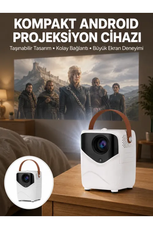 Projeksiyon Ev Sineması Bluetooth 4k Hd Kaliteli Görüntü Kumandalı Yeni Nesil