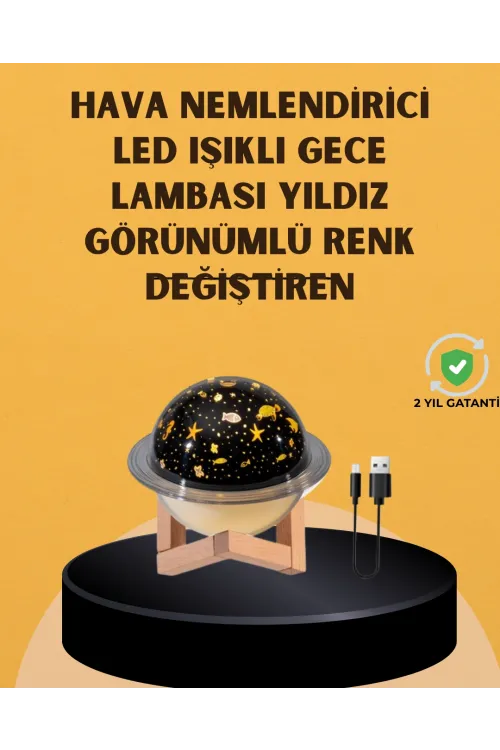Projektör Işıklı, Aromaterapi Uyumlu Mini Masaüstü Hava Nemlendirici Cihaz