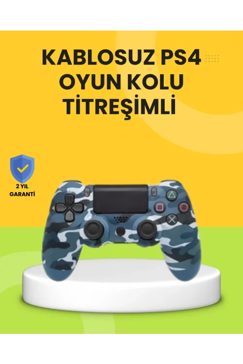 Ps4 Uyumlu Kablosuz Oyun Kolu Ergonomik Çift Titreşimli