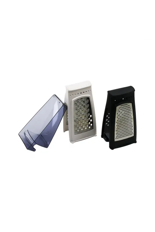 Qlux L-00667 İdea Dikey Hazneli=şeffaf Mika Kristal Çift Taraflı Rende Taban: 9x10.5cm Y: 21cm Plastik Gövde