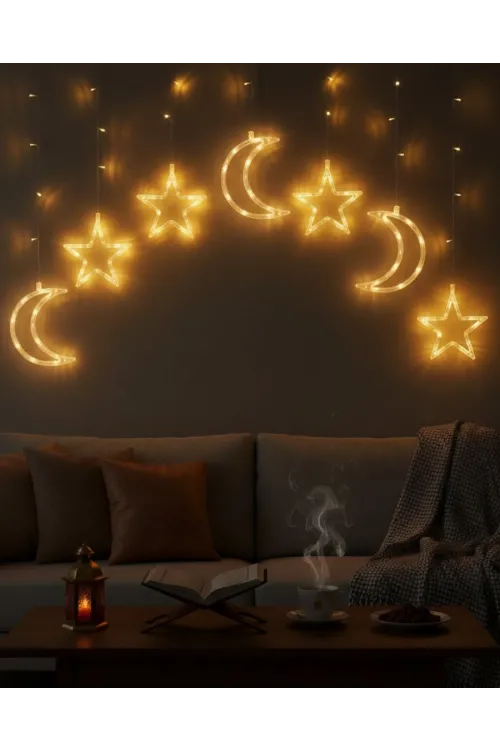 Ramazan İçin Büyük Boy Işıklı Ay Yıldız Led