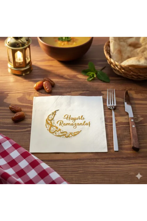 Ramazan Temalı Yaldız Baskılı Peçete