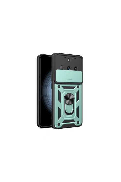 Realme 11 Pro Kılıf Pars Lens Yüzüklü Silikon - Yeşil