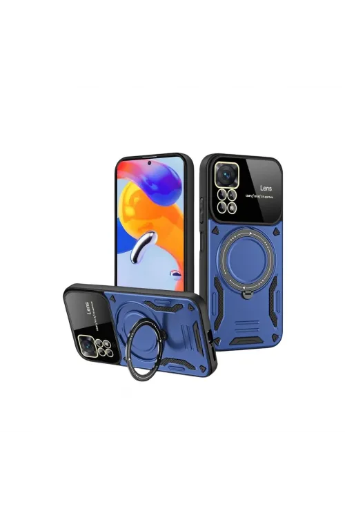 Realme 11 Pro Plus Joy Lens Standlı Kapak - Lacivert