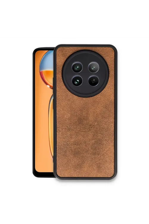 Realme 12 5g Kılıf Aras Deri Kapak - Taba