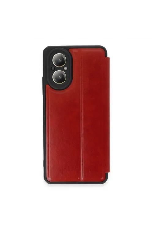 Realme 12 Lite Kılıf Flip Cover - Kırmızı
