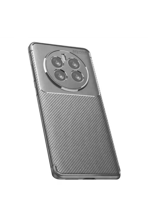 Realme 12 Pro Plus Kılıf Auto Focus Karbon Kapak - Gri