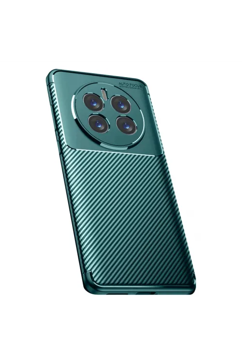 Realme 12 Pro Plus Kılıf Auto Focus Karbon Kapak - Koyu Yeşil