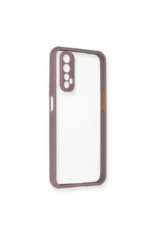 Realme 7 Kılıf Miami Şeffaf Silikon - Açık Mor