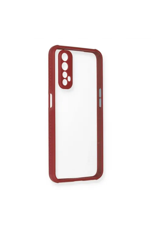 Realme 7 Kılıf Miami Şeffaf Silikon - Fuşya