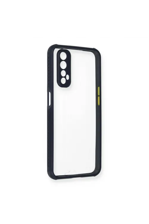 Realme 7 Kılıf Miami Şeffaf Silikon - Lacivert