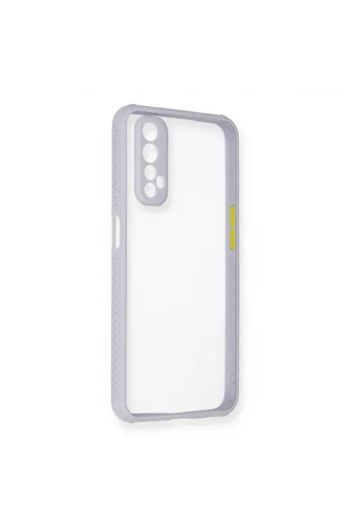 Realme 7 Kılıf Miami Şeffaf Silikon - Lila