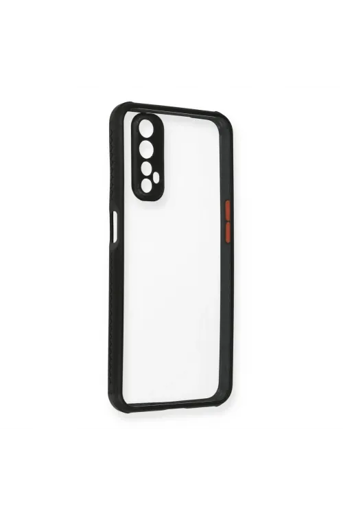 Realme 7 Kılıf Miami Şeffaf Silikon - Siyah