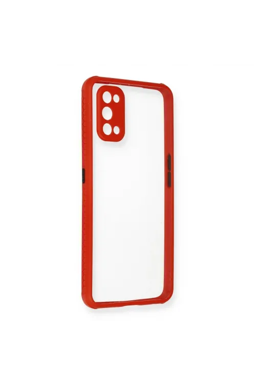 Realme 7 Pro Kılıf Miami Şeffaf Silikon - Kırmızı