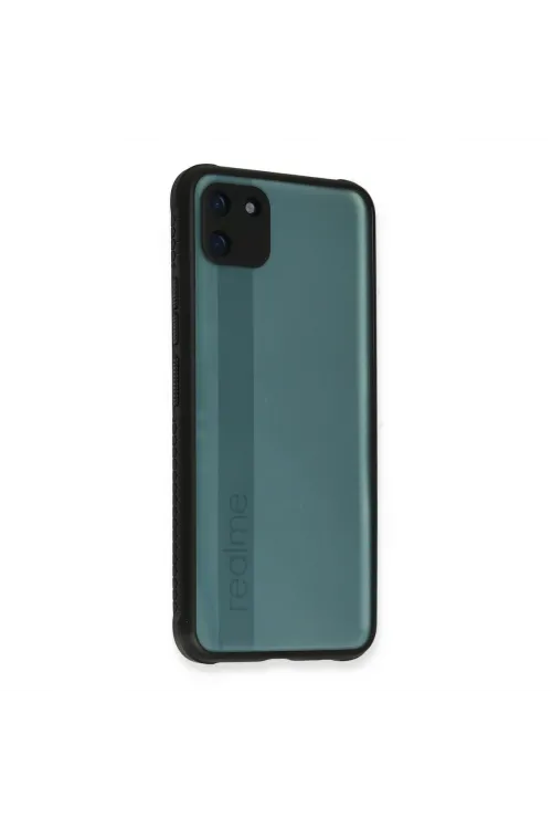 Realme C11 Kılıf Miami Şeffaf Silikon - Siyah