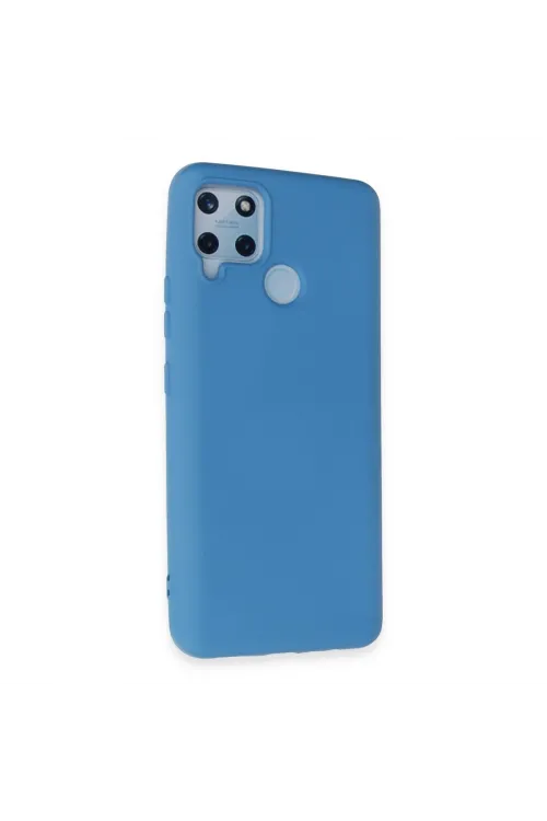 Realme C15 Kılıf Nano İçi Kadife Silikon - Mavi
