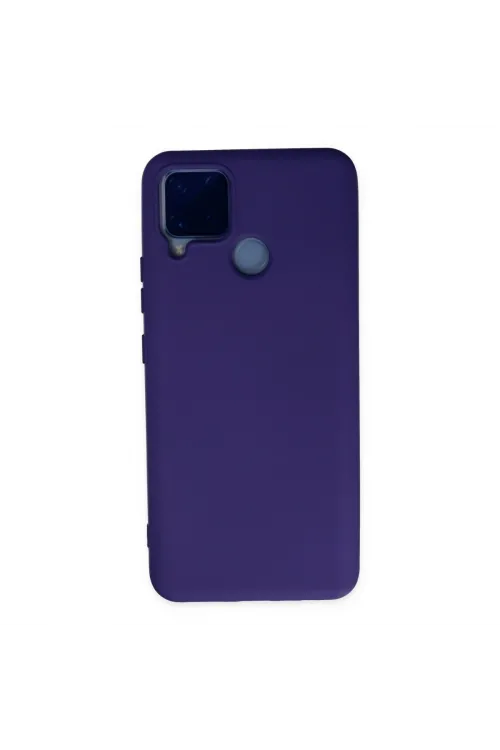 Realme C15 Kılıf Nano İçi Kadife Silikon - Mor