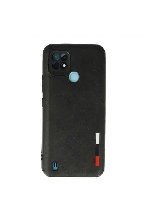 Realme C21 Kılıf Loop Deri Silikon - Siyah