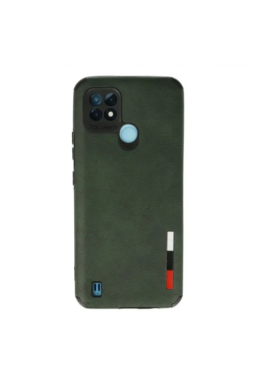 Realme C21 Kılıf Loop Deri Silikon - Yeşil