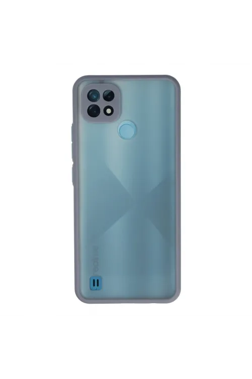 Realme C21 Kılıf Montreal Silikon Kapak - Gri