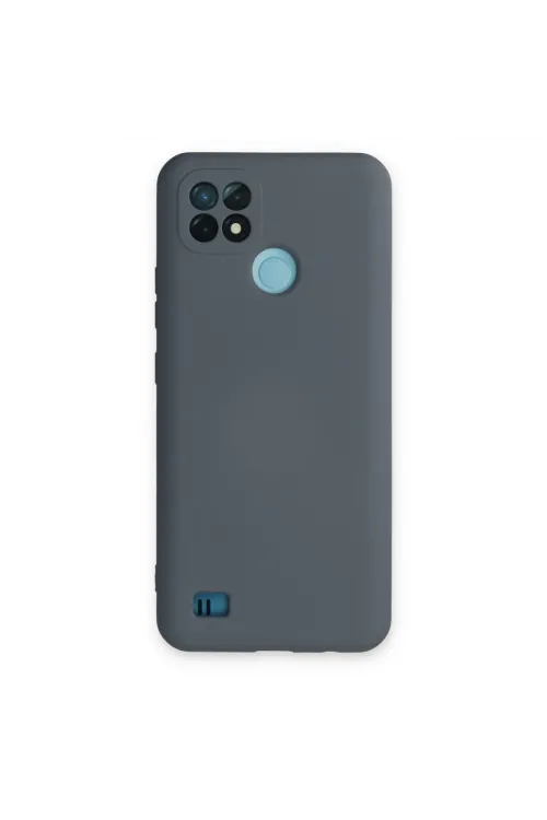 Realme C21 Kılıf Nano İçi Kadife Silikon - Gri
