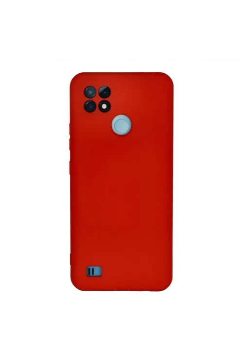 Realme C21 Kılıf Nano İçi Kadife Silikon - Kırmızı