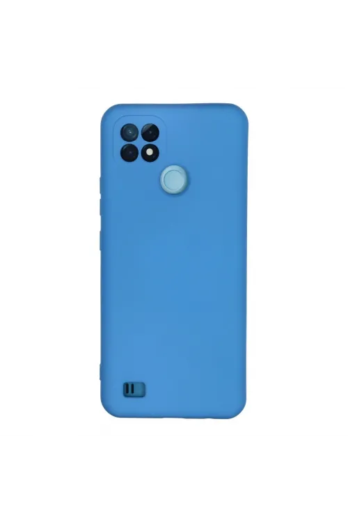 Realme C21 Kılıf Nano İçi Kadife Silikon - Mavi