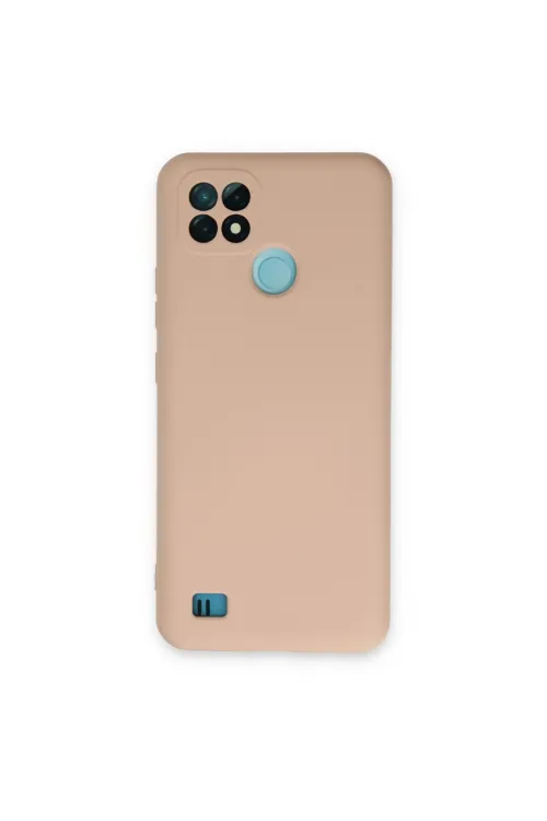 Realme C21 Kılıf Nano İçi Kadife Silikon - Pudra