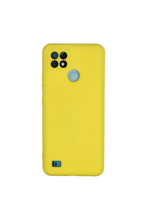 Realme C21 Kılıf Nano İçi Kadife Silikon - Sarı