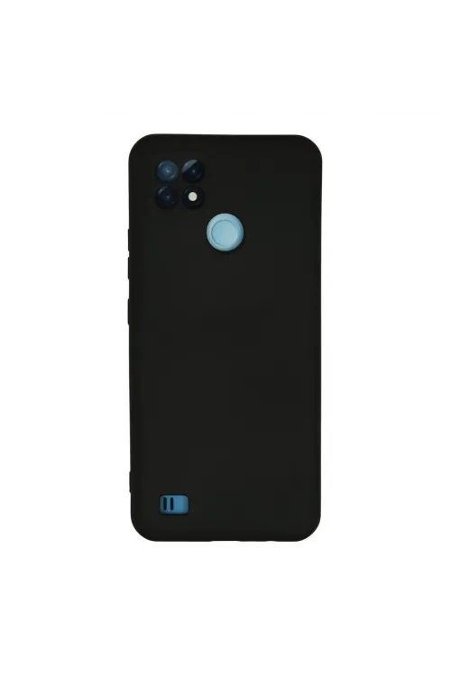 Realme C21 Kılıf Nano İçi Kadife Silikon - Siyah