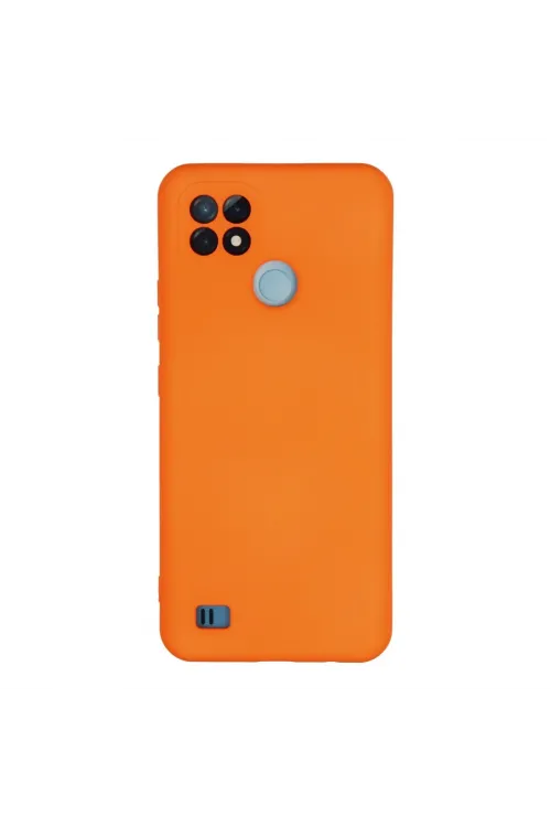 Realme C21 Kılıf Nano İçi Kadife Silikon - Turuncu