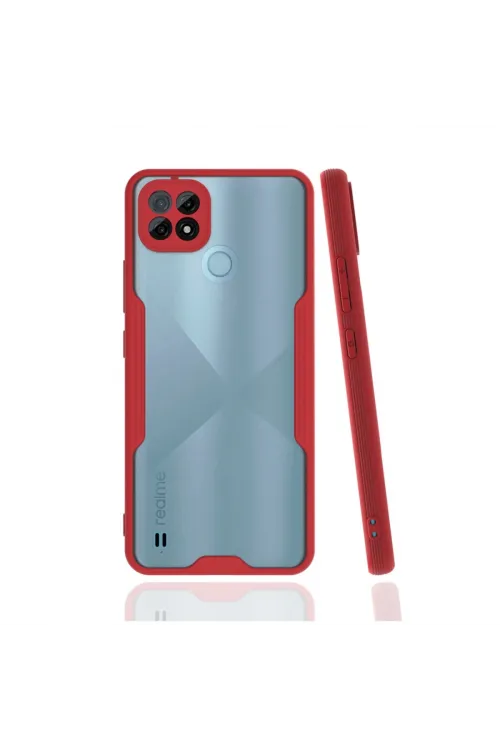 Realme C21 Kılıf Platin Silikon - Kırmızı