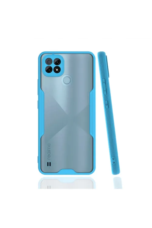 Realme C21 Kılıf Platin Silikon - Mavi
