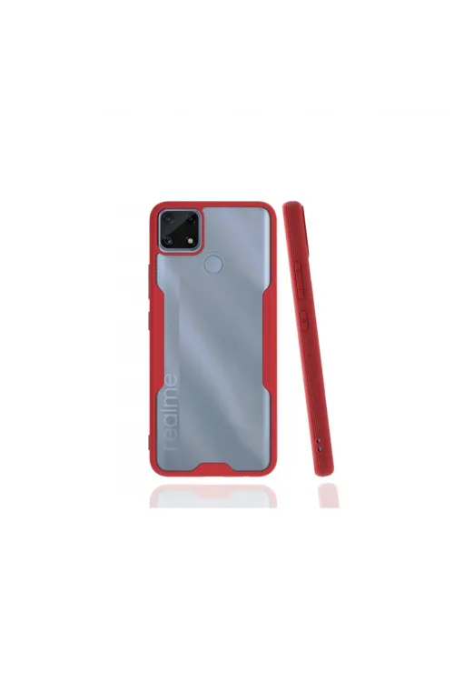 Realme C25 Kılıf Platin Silikon - Kırmızı