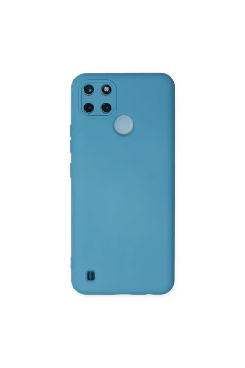 Realme C25y Kılıf Nano İçi Kadife Silikon - Mavi