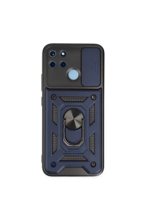 Realme C25y Kılıf Pars Lens Yüzüklü Silikon - Lacivert