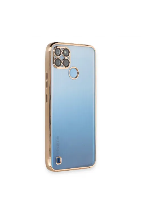 Realme C25y Kılıf Razer Lensli Silikon - Gold