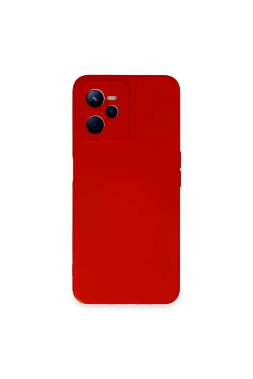 Realme C35 Kılıf Nano İçi Kadife Silikon - Kırmızı