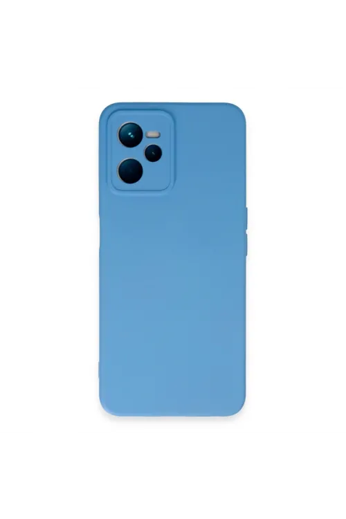 Realme C35 Kılıf Nano İçi Kadife Silikon - Mavi