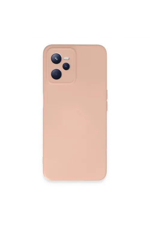 Realme C35 Kılıf Nano İçi Kadife Silikon - Pudra