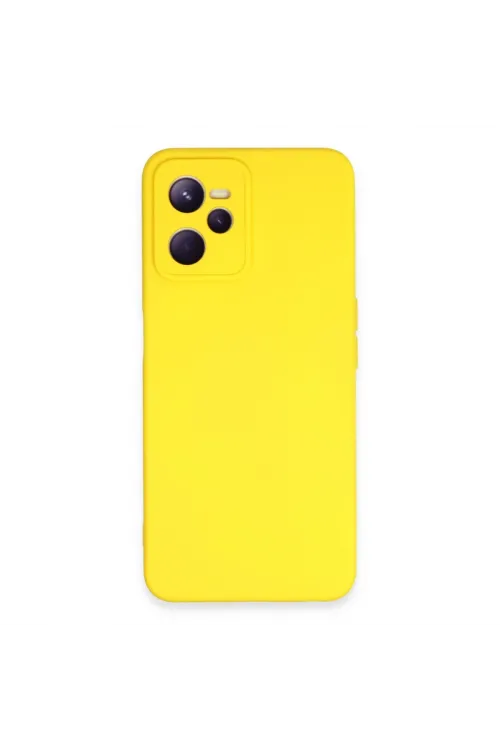 Realme C35 Kılıf Nano İçi Kadife Silikon - Sarı