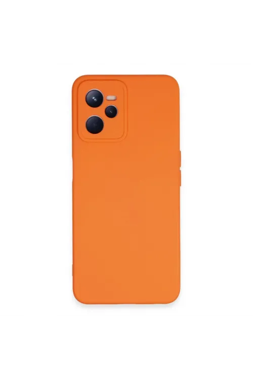 Realme C35 Kılıf Nano İçi Kadife Silikon - Turuncu