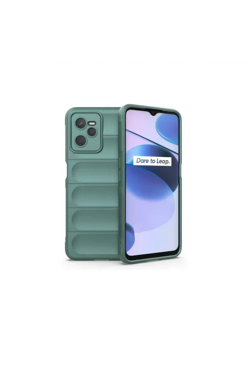 Realme C35 Kılıf Optimum Silikon - Koyu Yeşil