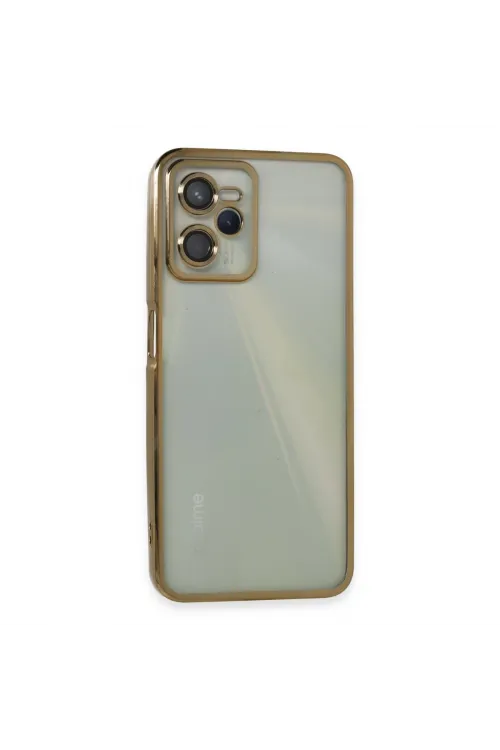 Realme C35 Kılıf Razer Lensli Silikon - Gold