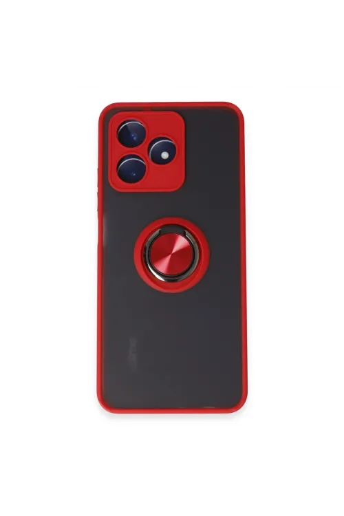 Realme C53 Kılıf Montreal Yüzüklü Silikon Kapak - Kırmızı