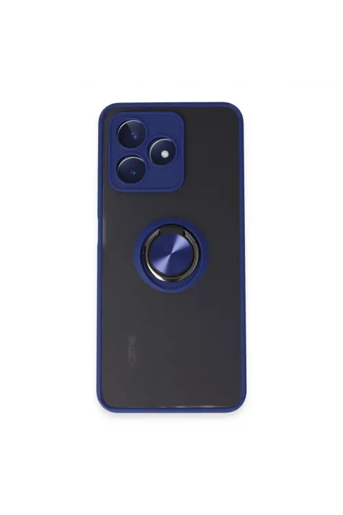 Realme C53 Kılıf Montreal Yüzüklü Silikon Kapak - Lacivert