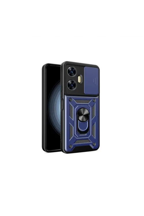 Realme C55 Kılıf Pars Lens Yüzüklü Silikon - Lacivert