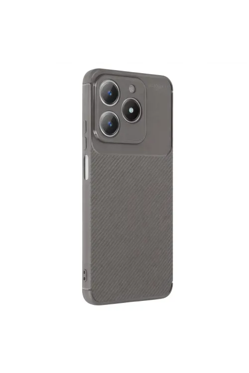 Realme C61 Kılıf Auto Focus Karbon Kapak - Gri